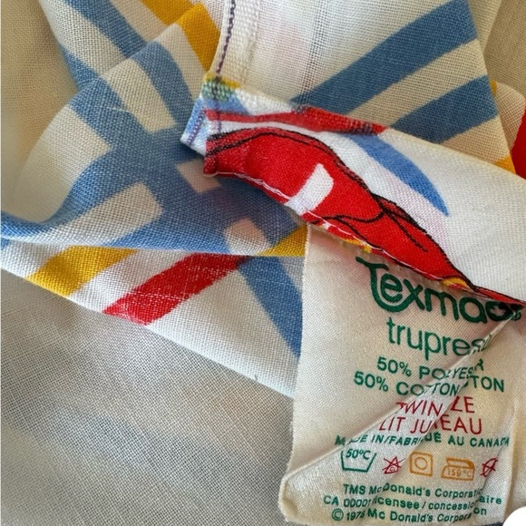 VTG McDonald’s 1978 Retro Ronald Flat Sheet + 1 Pillow Case Size: TWIN - Picture 3 of 10